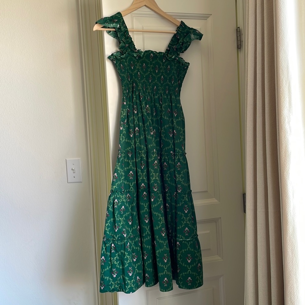 Hill House green trellis nap dress